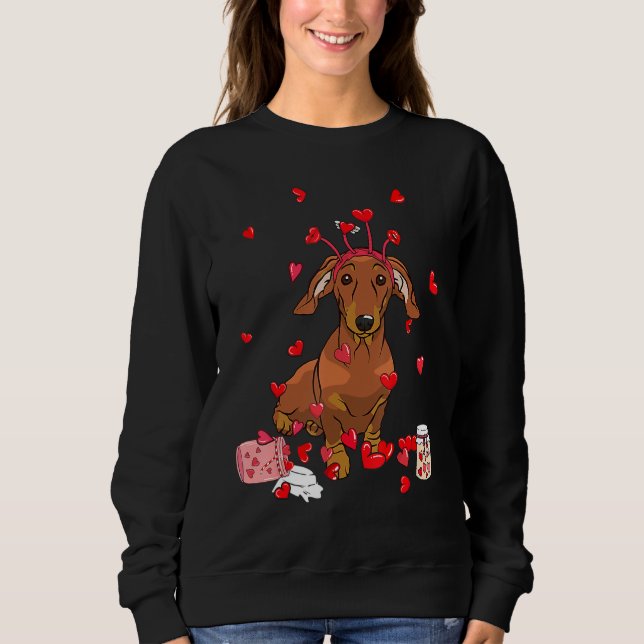 Sudadera Dog Valentine Gift Cute Dachshund Valentine's Day (Anverso)