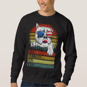 Sudadera Dog Vintage Mejor Bulldog Papá Padre Día Cachorro