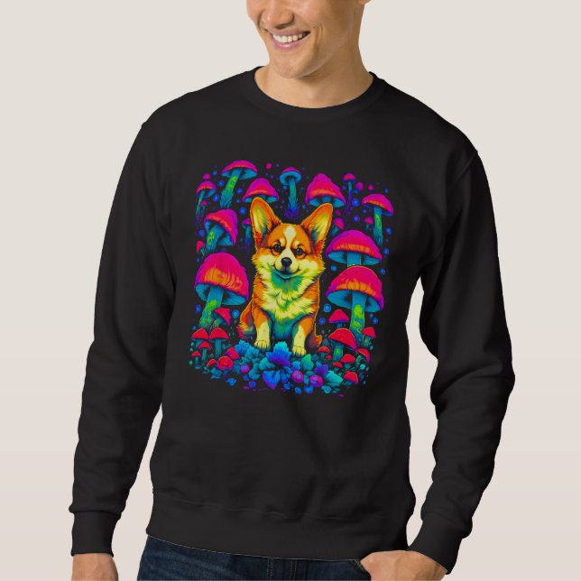 Sudadera Dog Welsh Corgi Psychedelic Mushroom (Anverso)