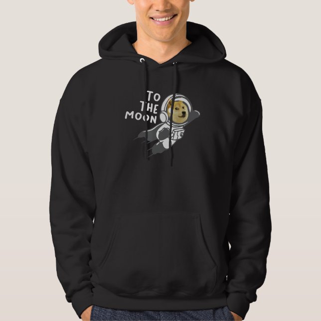 Sudadera Dogecoin a la camiseta de la luna, cripto de la mo (Anverso)