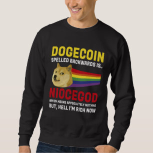 Sudadera Dogecoin Cripto Meme Dogecoin al revés Criptomone