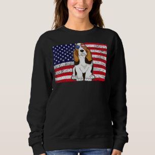 Sudadera Doggie Usa Dueño De Perro Usa Basset Hound Bandera