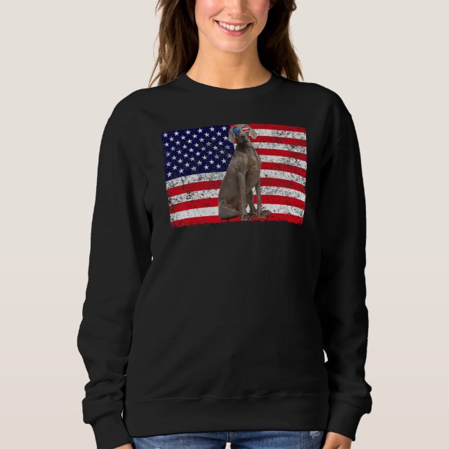 Sudadera Doggie Usa Dueño De Perro Usa Weimaraner Bandera D (Anverso)