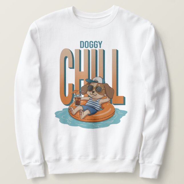 Sudadera Doggy Chill y bebida (Anverso del diseño)