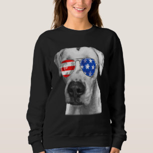 Sudadera Dogo Argentino Perro Gafas De Sol Bandera American