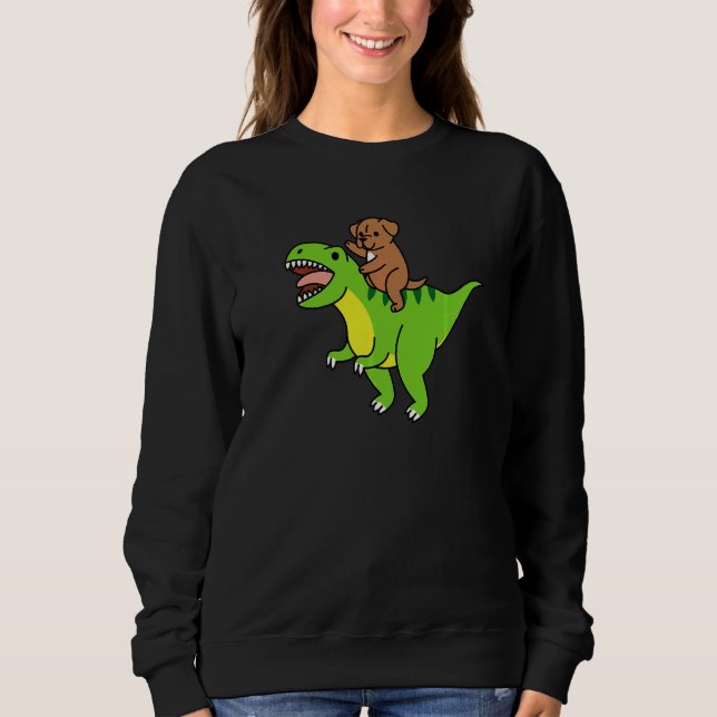 Sudadera Dogo de Burdeos montando al perro dinosaurio Rex (Anverso)