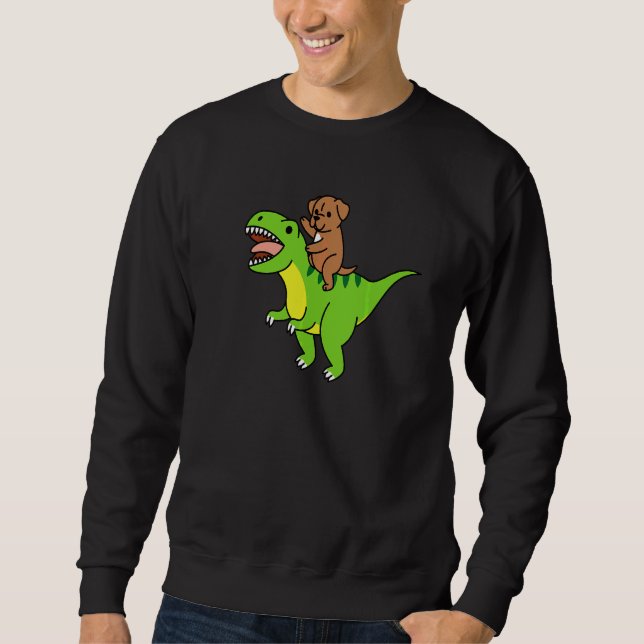 Sudadera Dogo de Burdeos montando al perro dinosaurio Rex (Anverso)