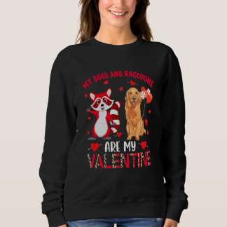 Sudadera Dogs And Raccoons Are My Valentine Golden Retrieve