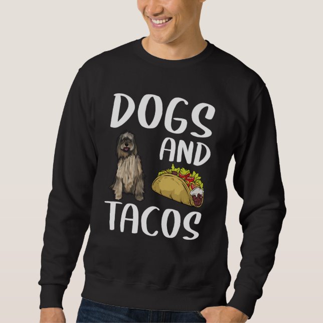 Sudadera Dogs And Tacos Bergamasco Sheepdog Mexican Food (Anverso)