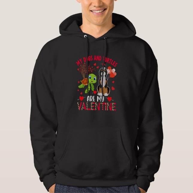Sudadera Dogs And Turtles Are My Valentine Bernedoodle With (Anverso)