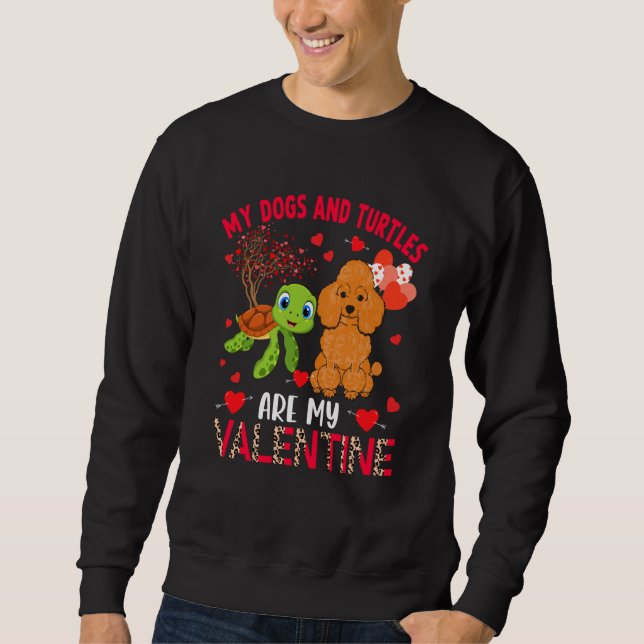 Sudadera Dogs And Turtles Are My Valentine Poodle With Turt (Anverso)