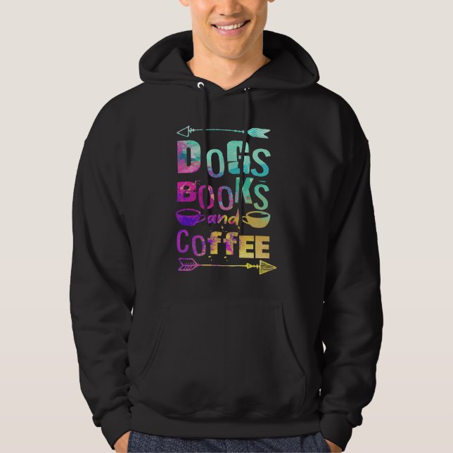 Sudadera Dogs Books And Coffee  Coffee Drinker Book Nerds   (Anverso)