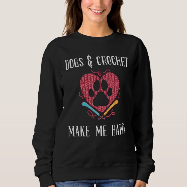 Sudadera Dogs & Crochet Crocheting (Anverso)
