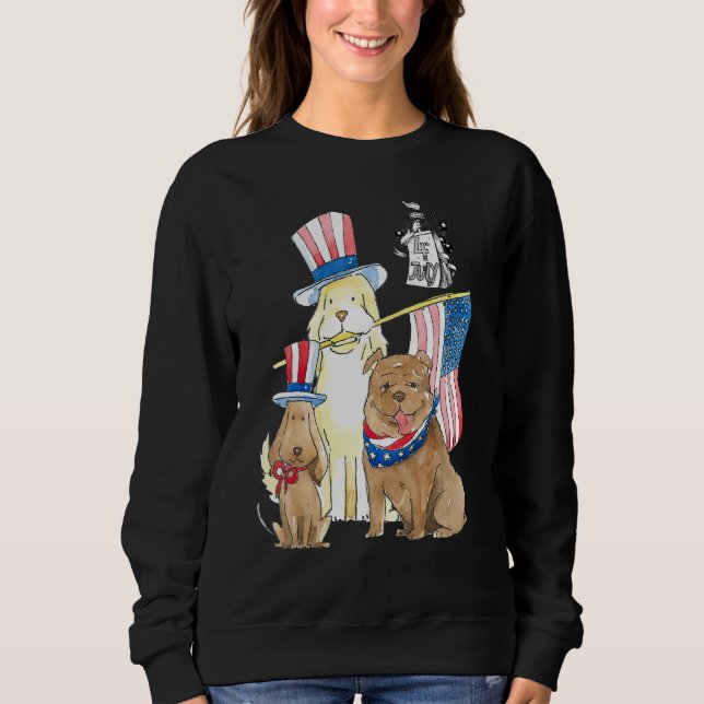Sudadera dogs Statue Of Liberty 4th Of July Shirt Boys Amer (Anverso)