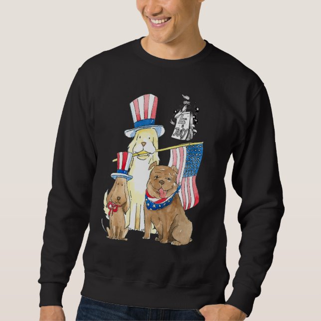 Sudadera dogs Statue Of Liberty 4th Of July Shirt Boys Amer (Anverso)