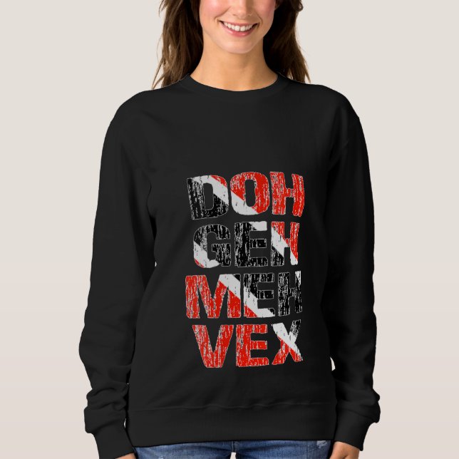 Sudadera Doh Geh Meh Vex Tri, mujer trinitense tobagana (Anverso)