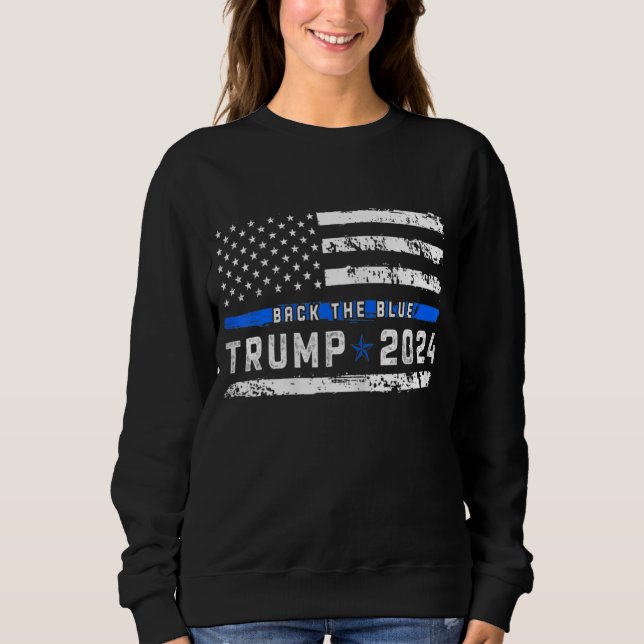 Sudadera Doloroso Trump 2024 En El Rojo Azul Retro Estadoun (Anverso)