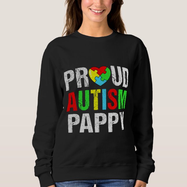 Sudadera Dolorosos Autismo Orgulloso Pappy Heart Matchin (Anverso)