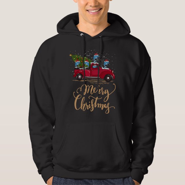 Sudadera Dolphin Drin Árbol de Navidad Camión Rojo Delfín X (Anverso)