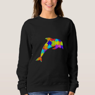 Sudadera Dolphin Fish Jigsaw Rompecabezas del autismo