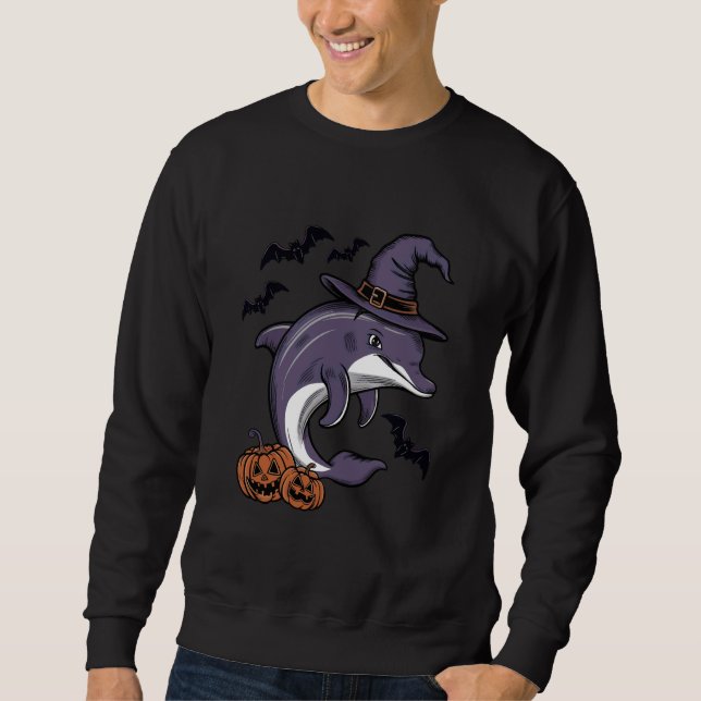 Sudadera Dolphin Halloween disstume calabaza asusta bruja (Anverso)