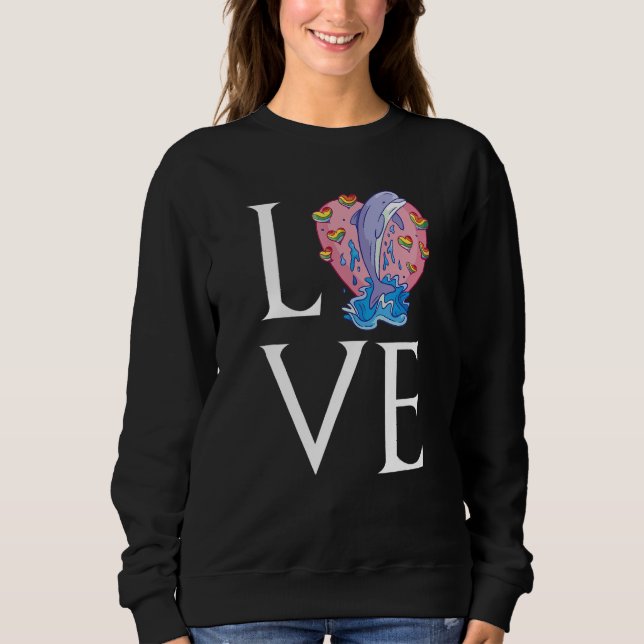 Sudadera Dolphin Love Whale Cute Dolphins Underwater world  (Anverso)