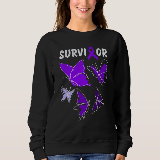Sudadera Domestic Violence Awareness purple butterflies Sur (Anverso)