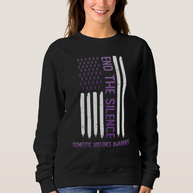 Sudadera Domestic Violence Awareness Purple USA Flag End Th (Anverso)