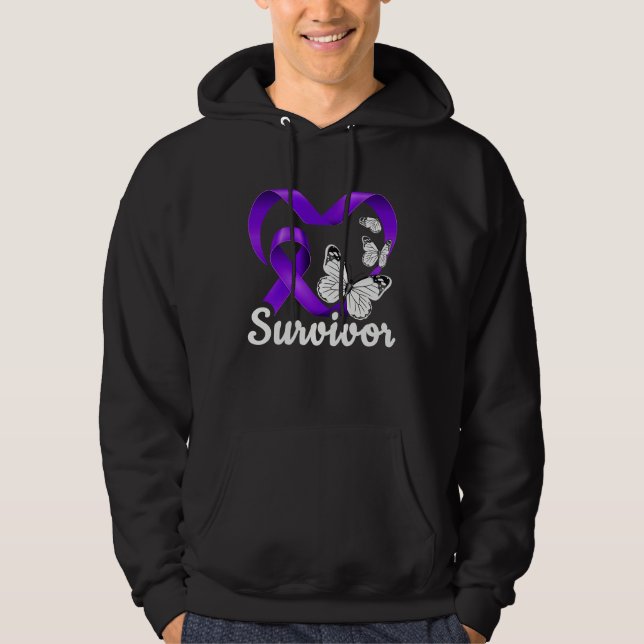 Sudadera Domestic Violence Survivor purple heart butterflie (Anverso)