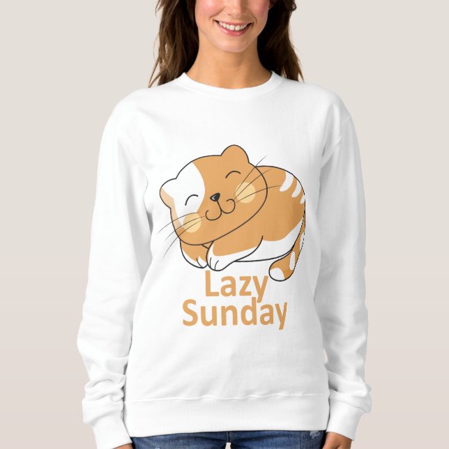 Sudadera "Domingo perezoso, corazón feliz (Anverso)