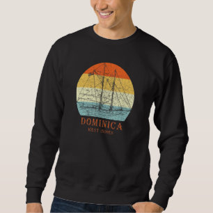 Sudadera Dominica West Indies Vintage Blueprint Sailboat Va