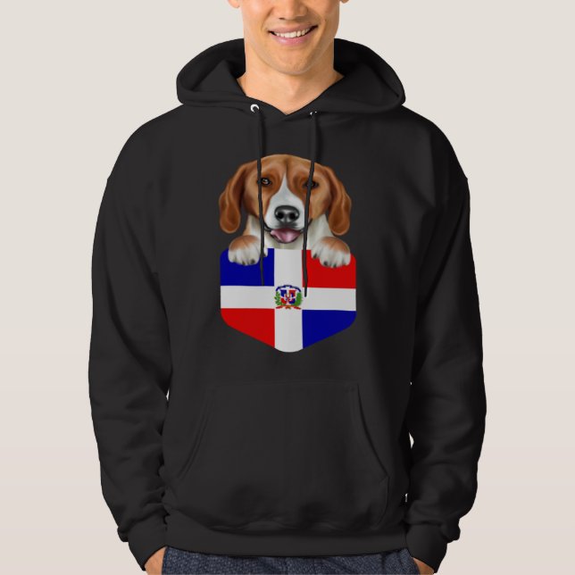 Sudadera Dominican Republic Flag American Foxhound Dog In P (Anverso)