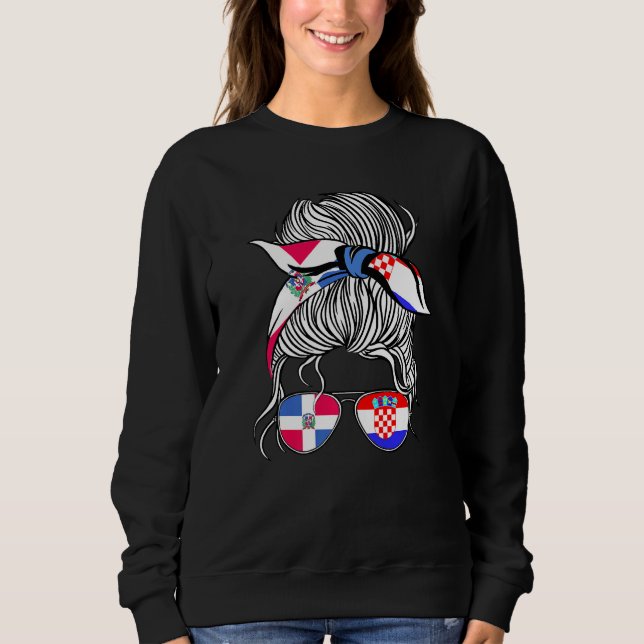Sudadera Dominican Republic Flag Croatia Grown Women Girl C (Anverso)