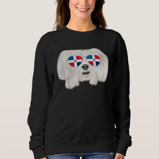 Sudadera Dominican Republic Flag Maltese Dog Pocket