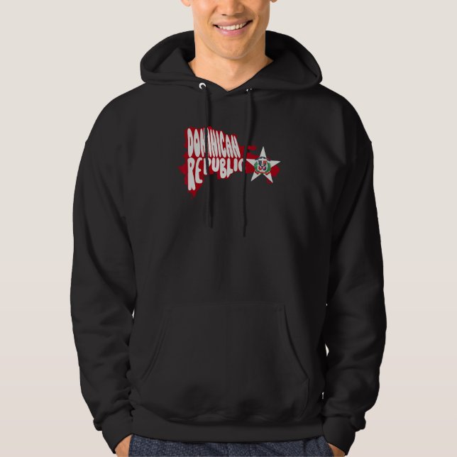 Sudadera Dominican Republic Map and Flag Emblem Platano Pow (Anverso)