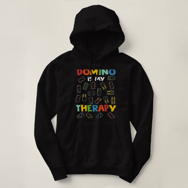Sudadera Dominó es mi terapia Dominoes Jugadores de Juegos  (Diseño del anverso)