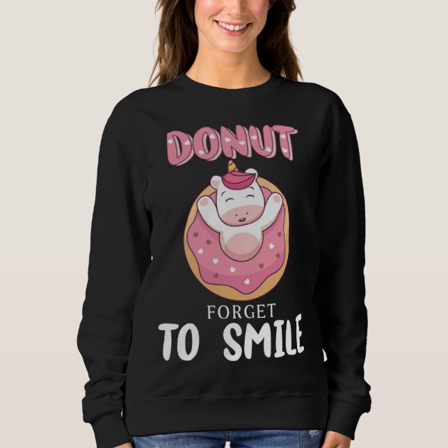 Sudadera Don t forget to smile small cute unicorn (Anverso)
