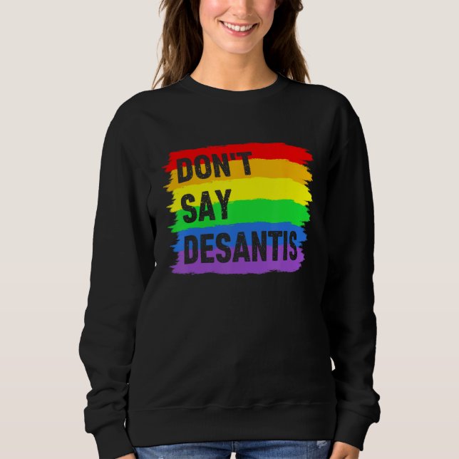 Sudadera Don t Say DeSantis Florida Say Gay LGBTQ Pride Ant (Anverso)