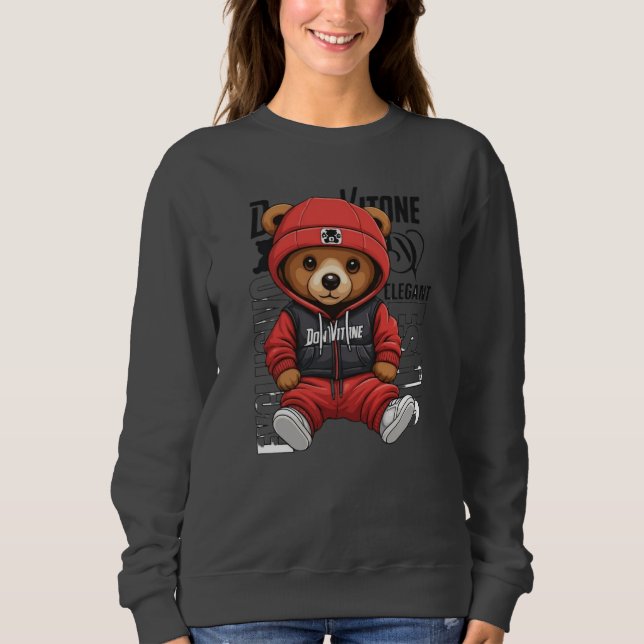 Sudadera Don Vitone – Red Teddy King Vitotone Bear – Red El (Anverso)