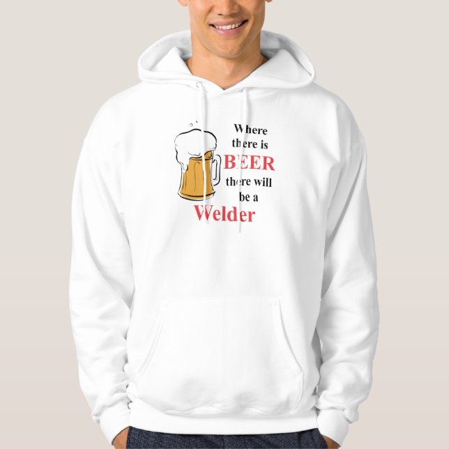 Sudadera Donde hay cerveza - soldador (Anverso)
