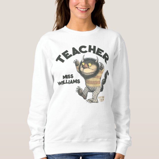 Sudadera Donde los monstruos Teacher (Anverso)