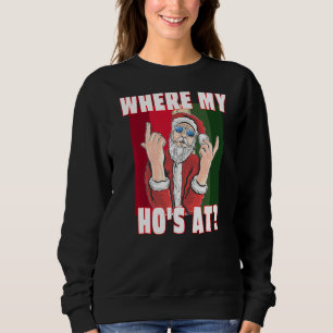 Sudadera Donde Mis Hos En Santa Claus Cruden Funny Navidade
