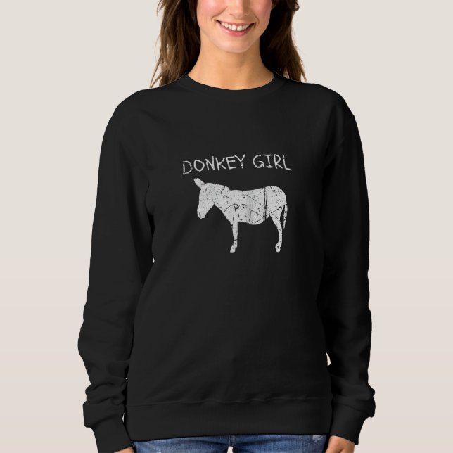 Sudadera Donkey Girl Farm Animal Donkeys Womens (Anverso)