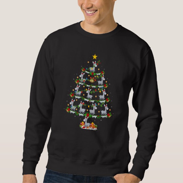 Sudadera Donkey  Xmas Lights Donkey Christmas Tree (Anverso)
