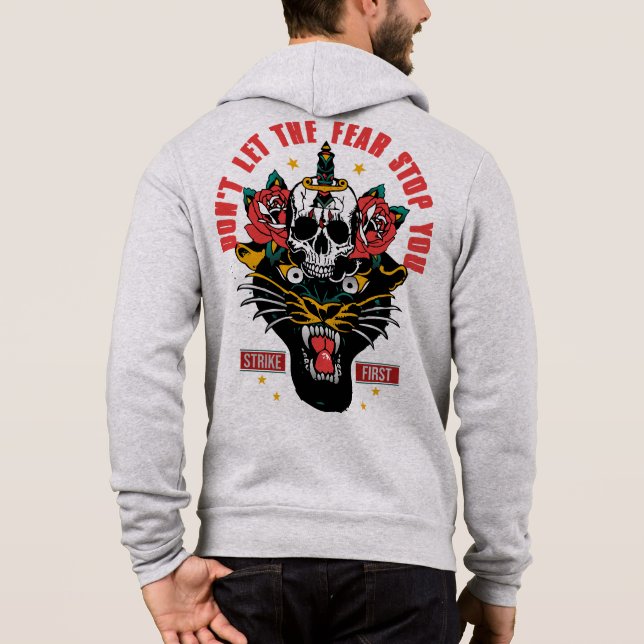 Sudadera Don't let fear stop you panther tattoo old school  (Reverso)