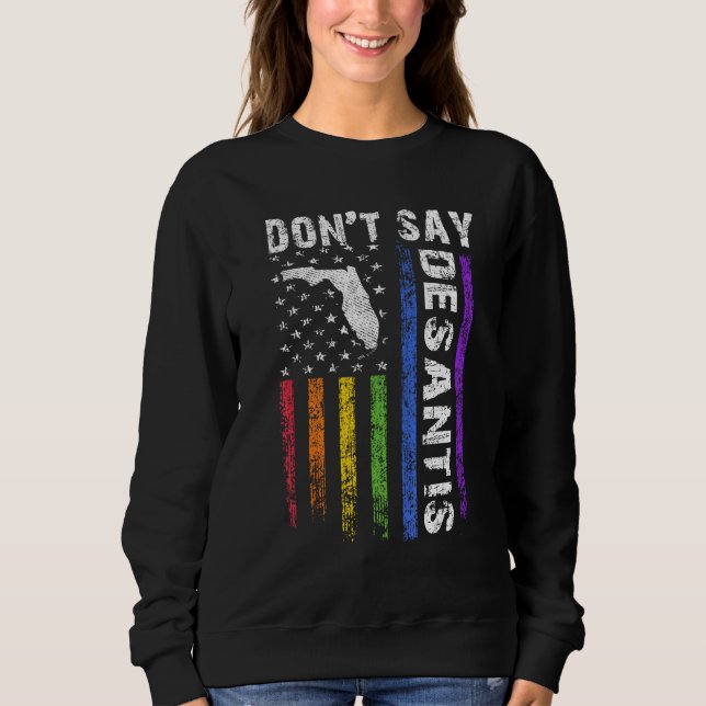 Sudadera Don't Say DeSantis Florida Say Gay LGBTQ Pride Ant (Anverso)