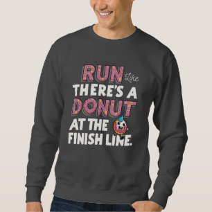 Sudadera Donut at the Finish Line Funny Fitness Motivation