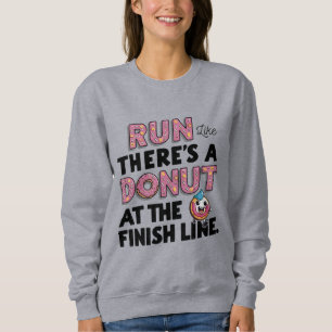 Sudadera Donut at the Finish Line Funny Fitness Motivation