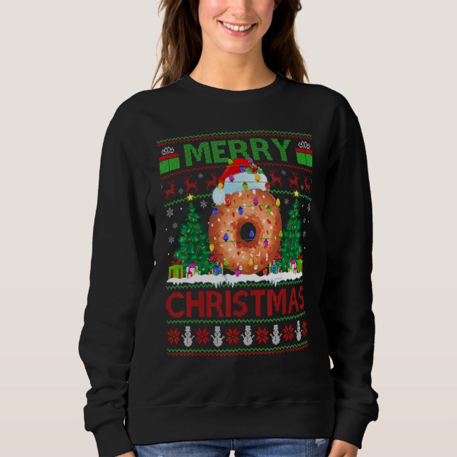 Sudadera Donut Food   Xmas Tree Ugly Santa Donut Christmas (Anverso)
