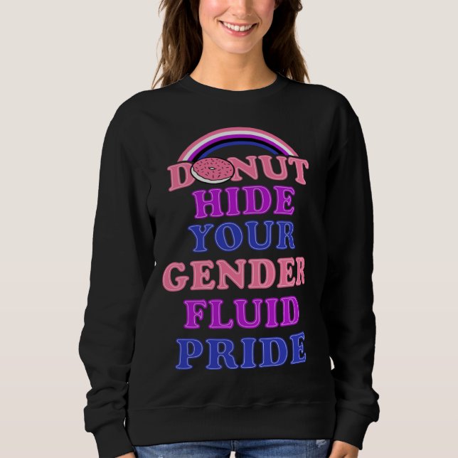 Sudadera Donut Hide Your Genderfluid Pride Genderqueer Aest (Anverso)